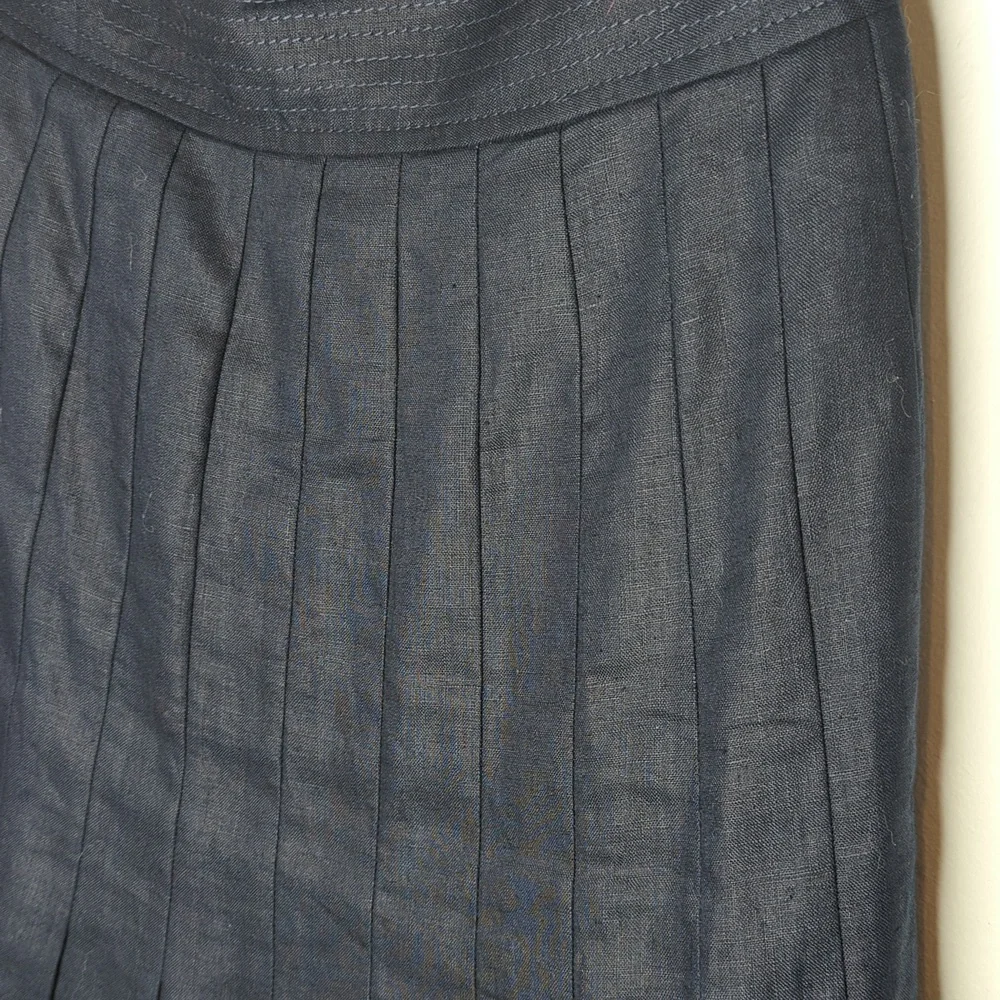 Jcrew strapless linen dress baby blue size 0 women's navy blue